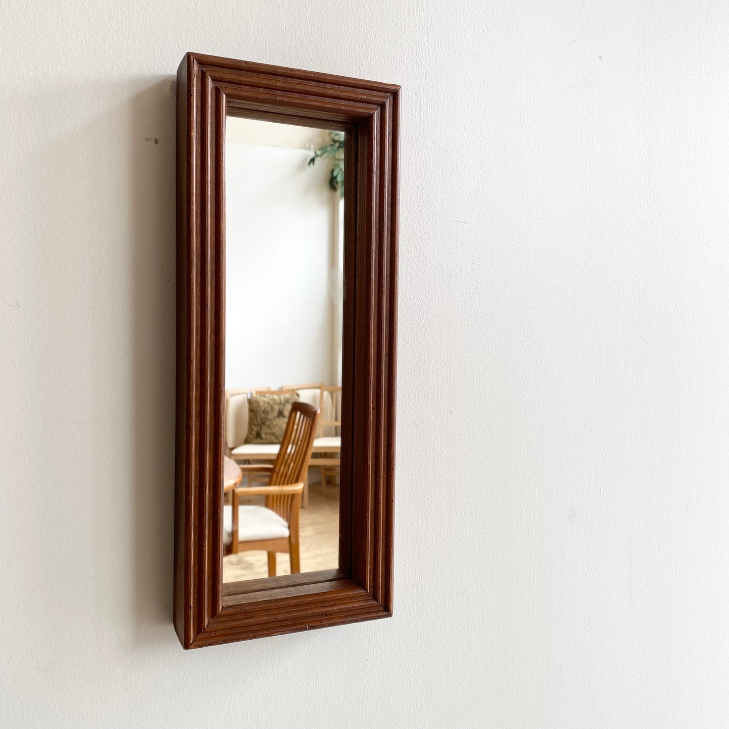 Vintage Narrow Accent Mirror with Wood Frame