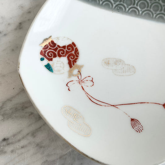 Vintage Hand-Painted Japanese “Fugu” Porcelain Plate