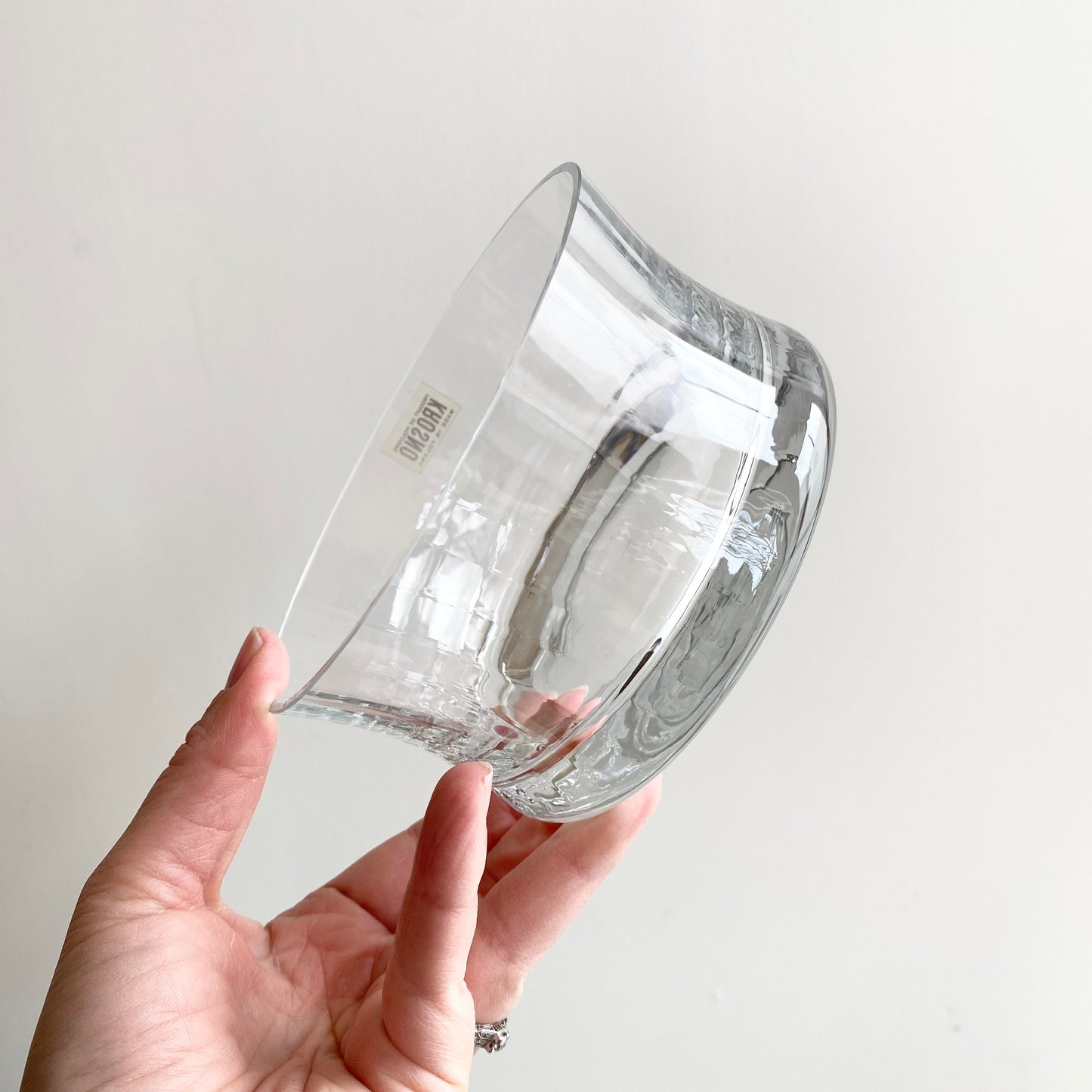 Vintage Ripple Glass Bowl, Poland