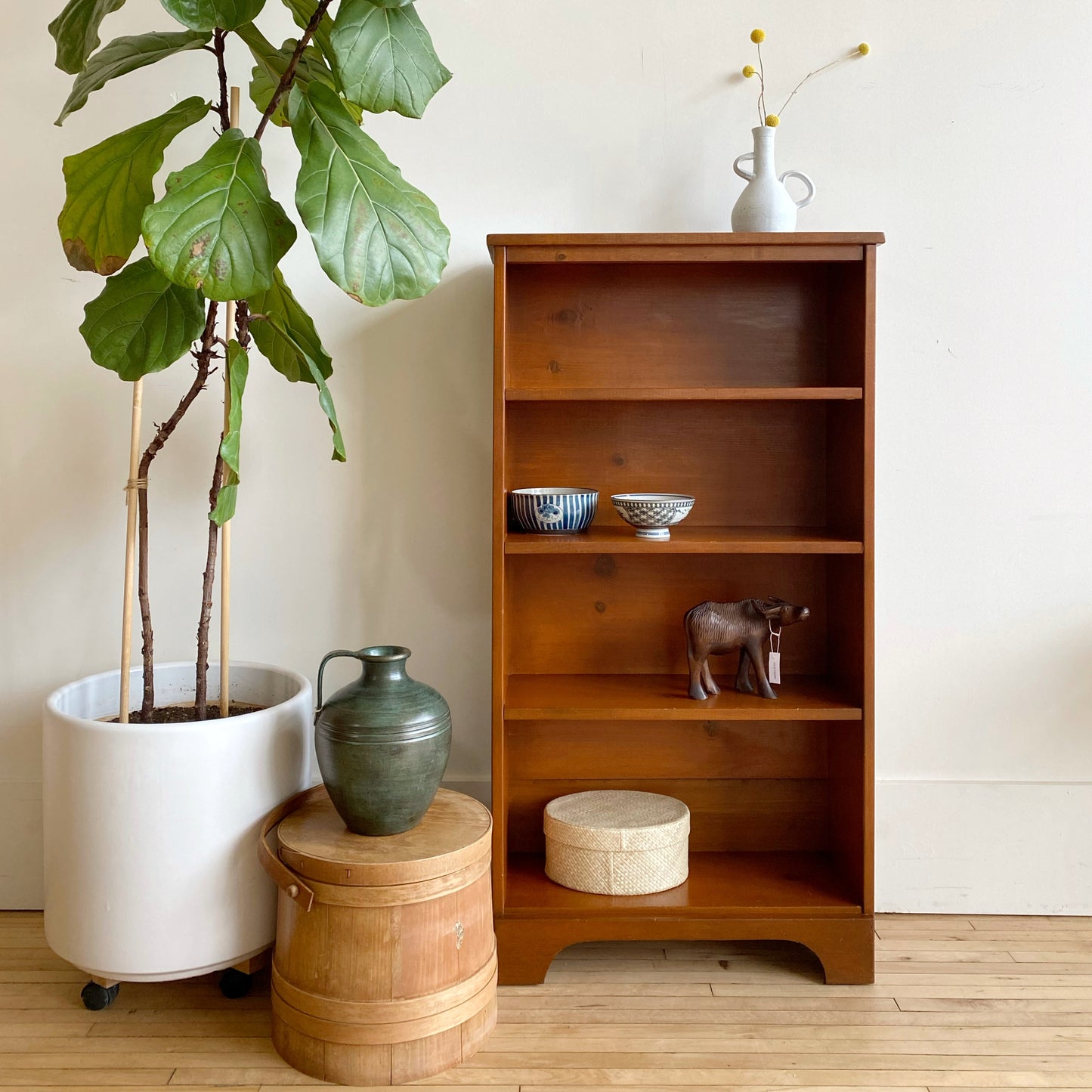 Vintage Solid Wood Bookcase, 47"