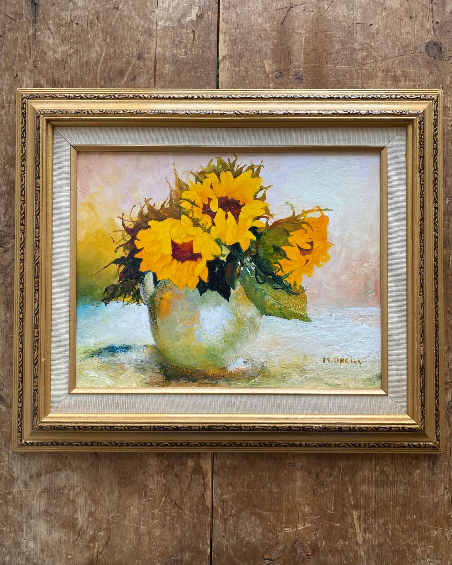 "SUNFLOWERS" Original Still Life Oil Painting