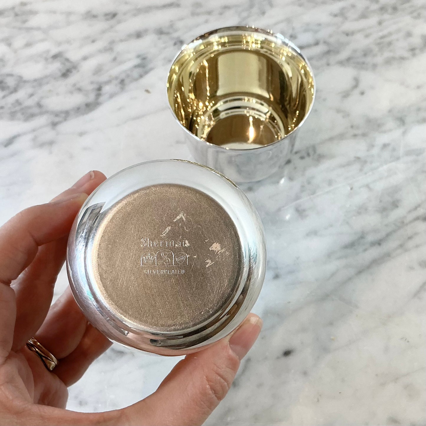 Pair of Vintage Silver-Plated Tumblers