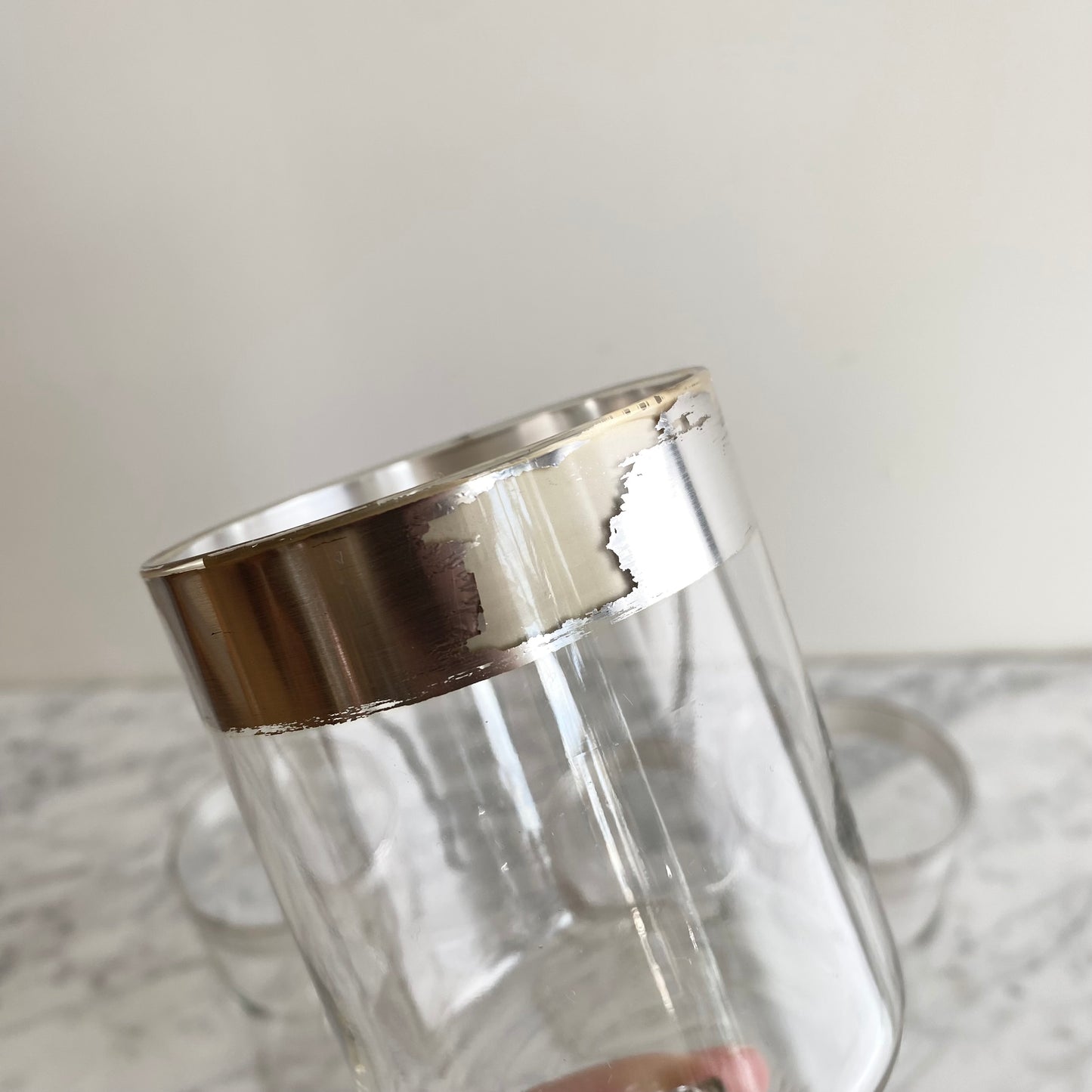S/4 Large Vintage Silver Rimmed Glasses