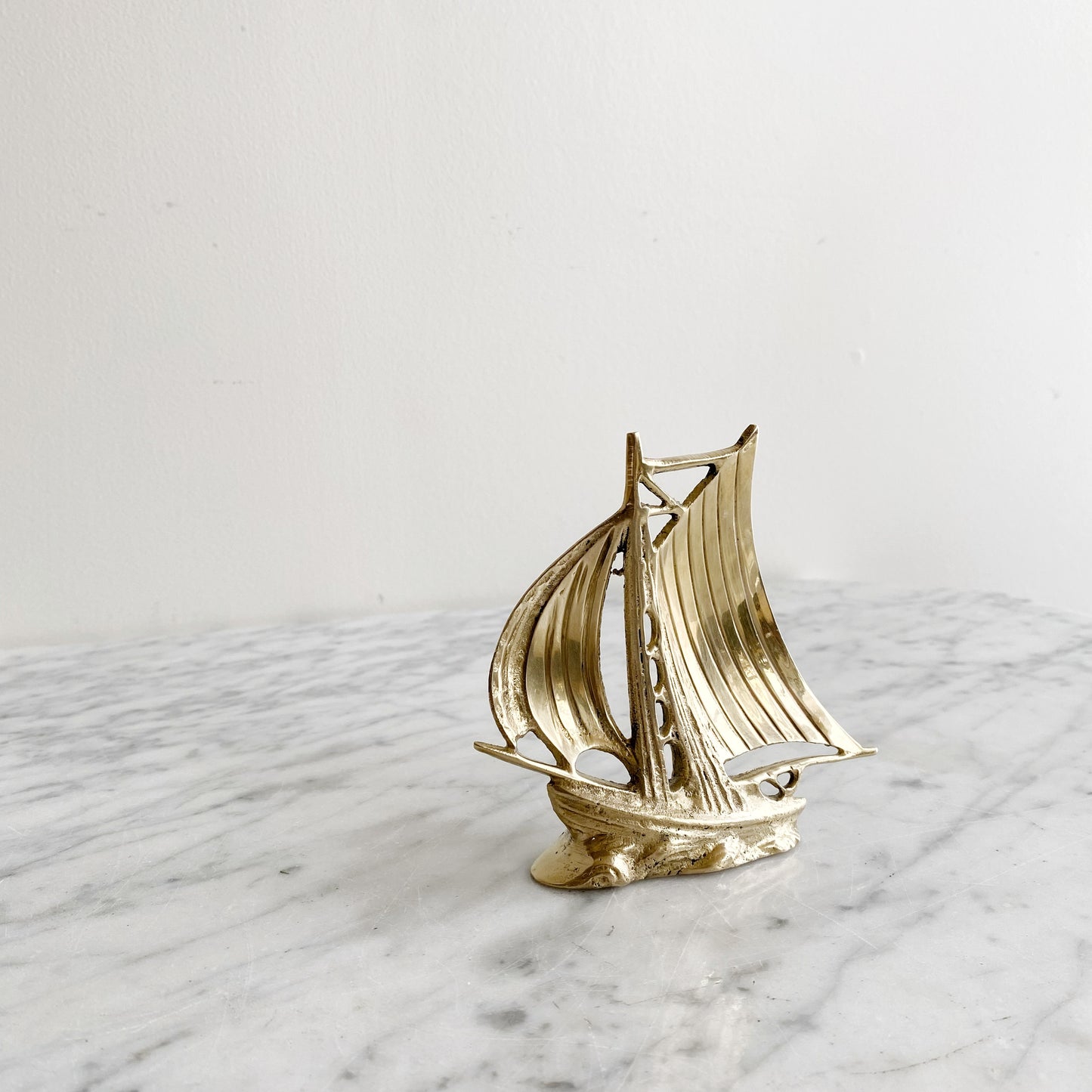 Vintage Brass Ship, 4"