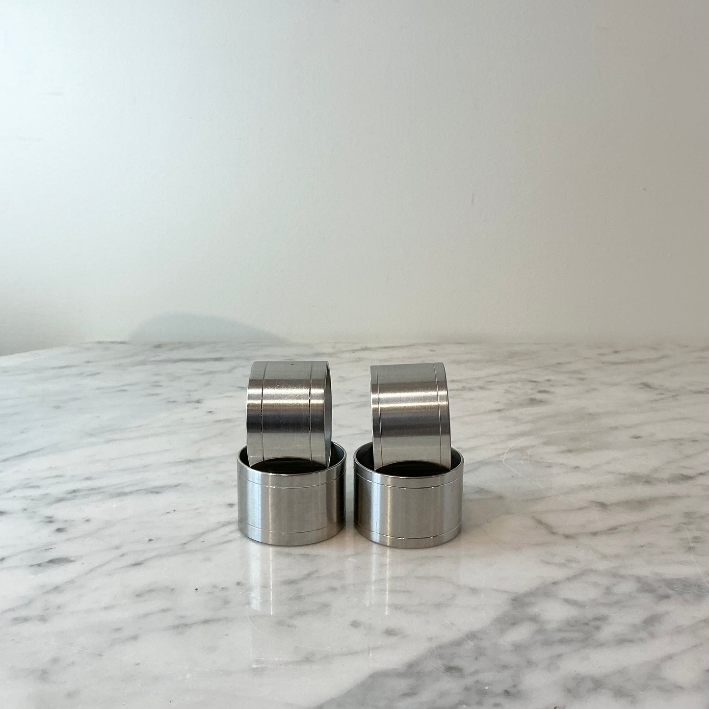 Set of 4 Vintage Pewter Napkin Rings