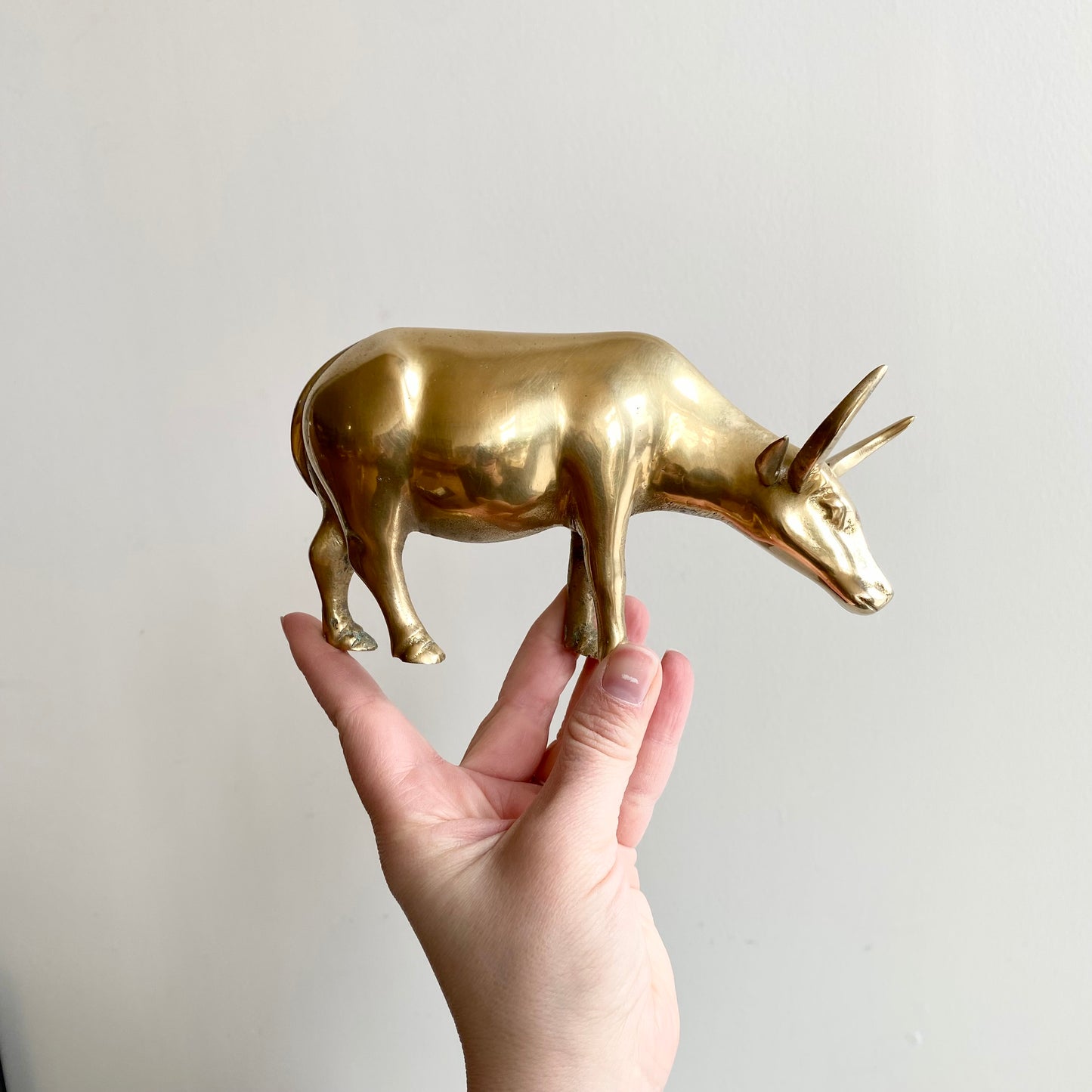 Vintage Brass Bull, 6.75"