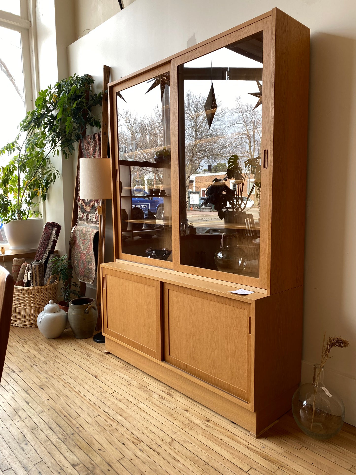 XL Vintage Danish Oak Storage Cabinet / Hutch