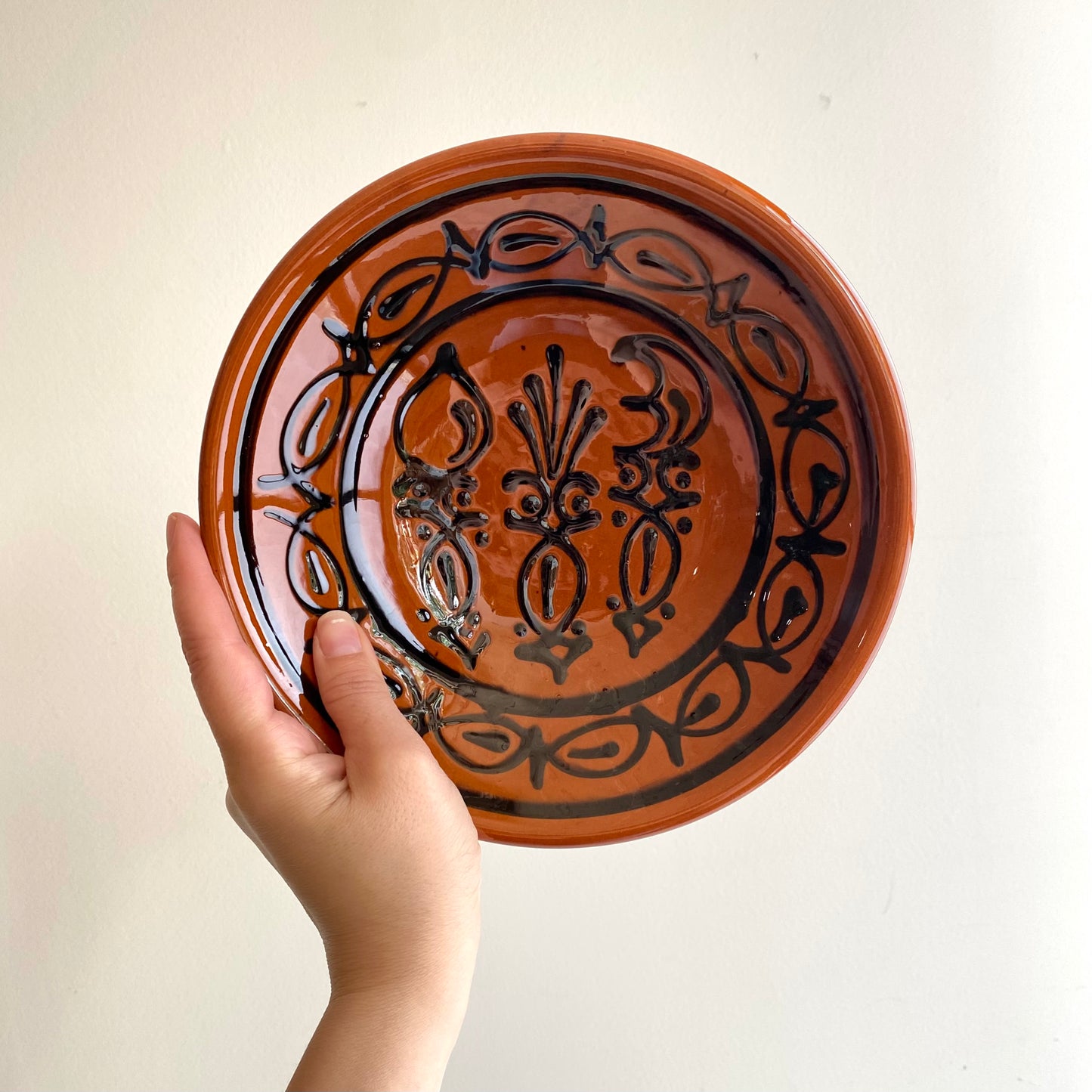 Vintage Hungarian Folk Art Bowl, 8.5"