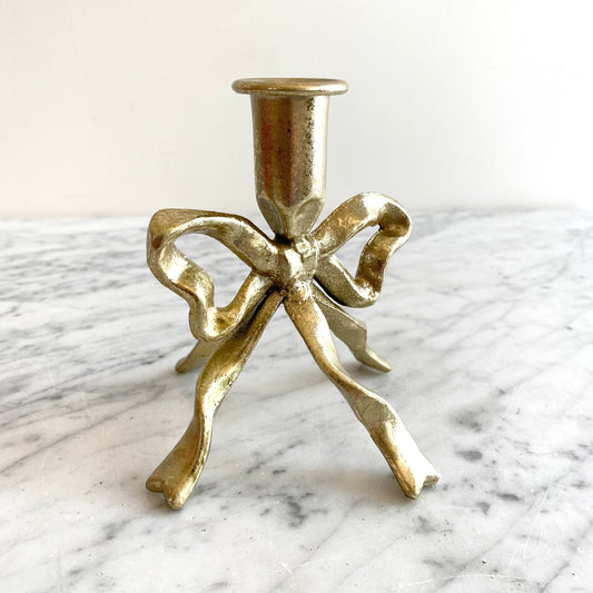 Golden Bow Candle Holder