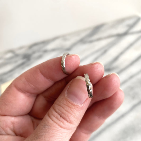 Vintage Etched Silver Hoop Earrings
