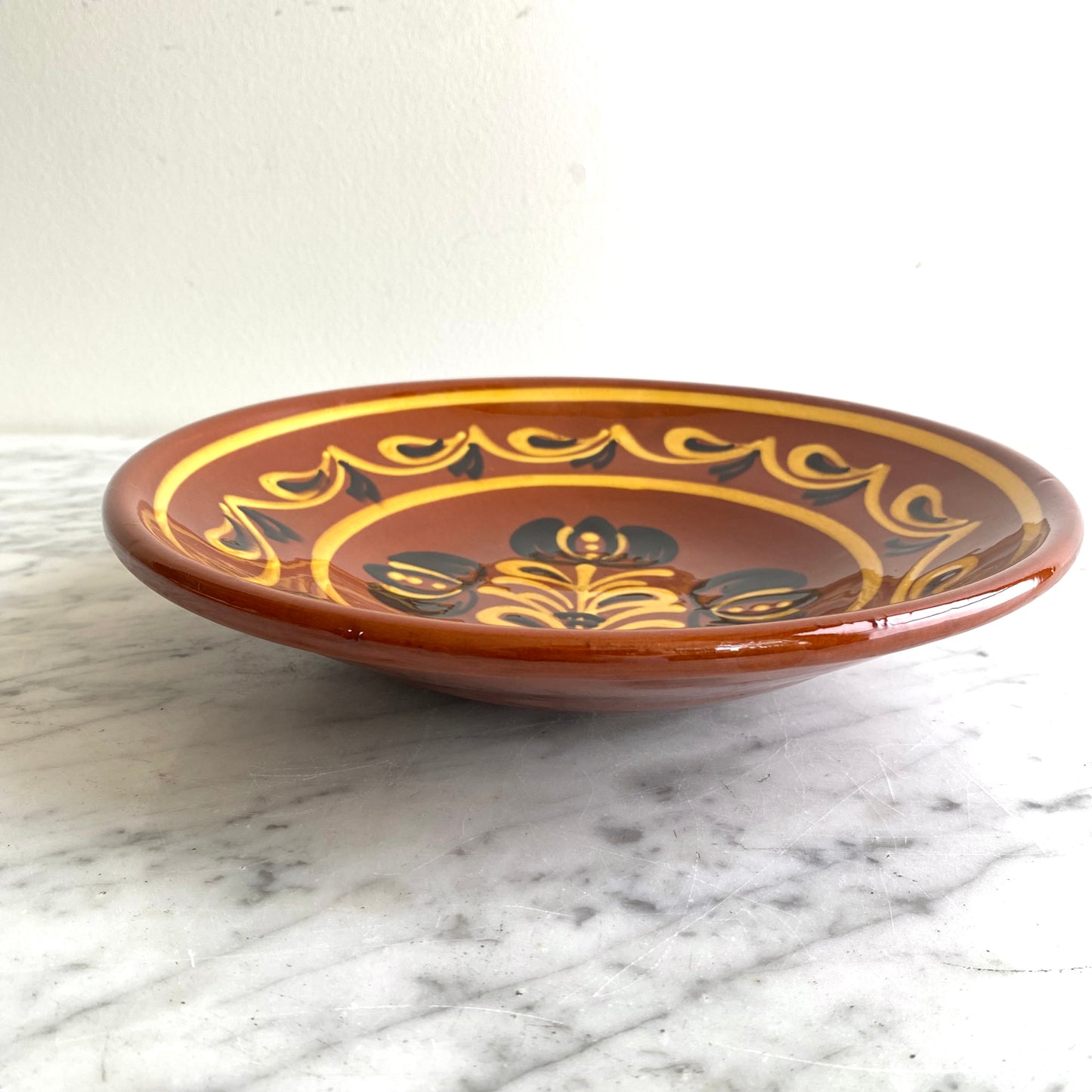 Vintage Hungarian Folk Art Plate, 9.5"