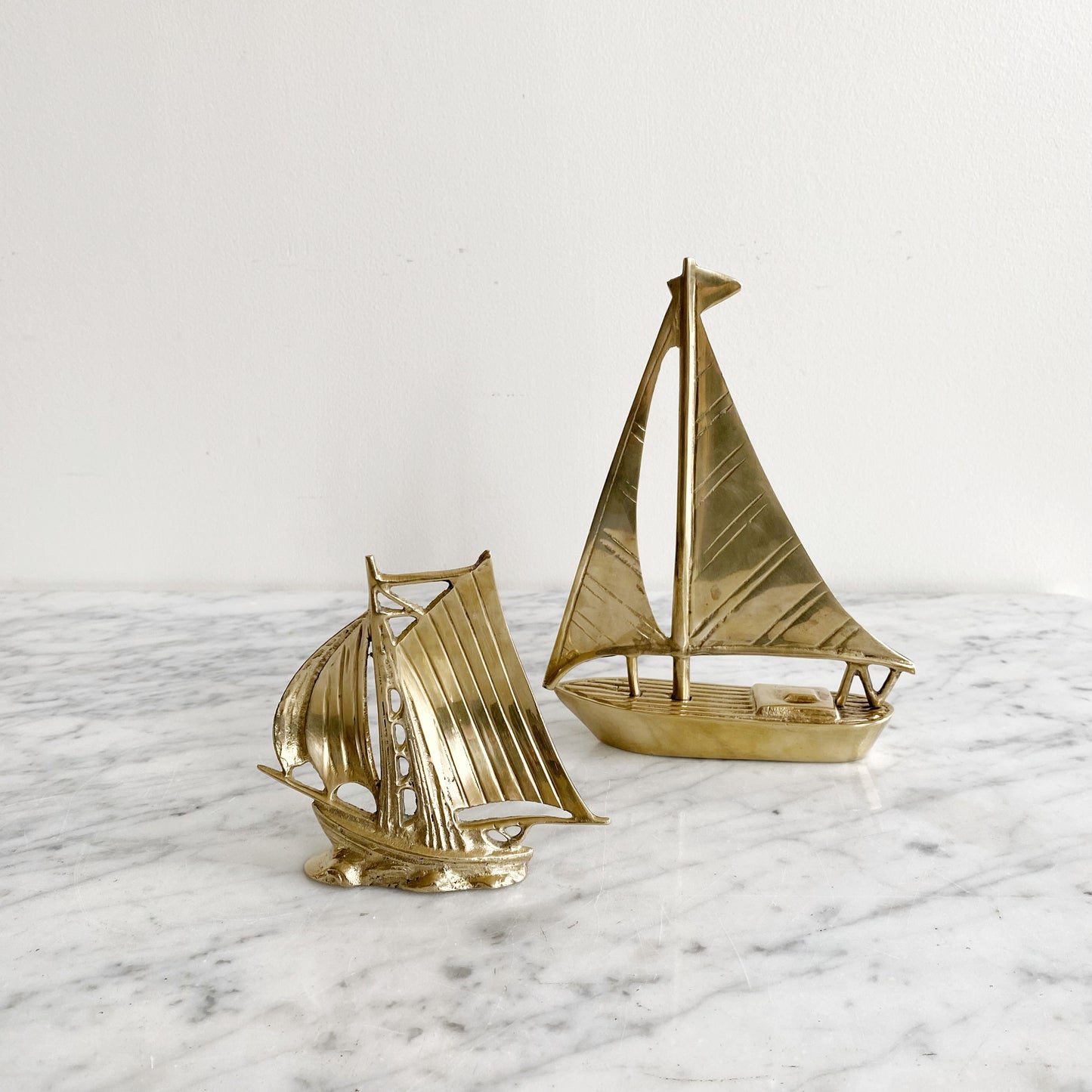 Vintage Brass Sailboat, 7.5"