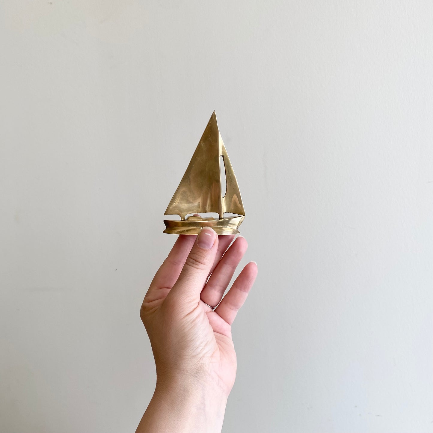 Vintage Brass Sailboat, 4"