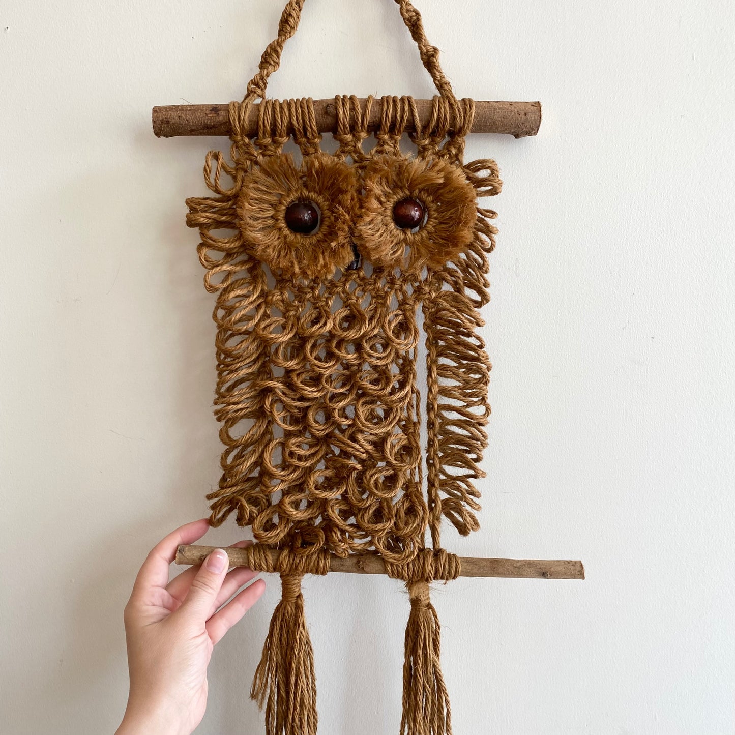 Vintage Macrame Owl