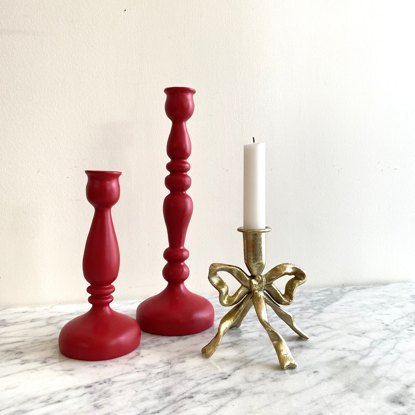 Golden Bow Candle Holder