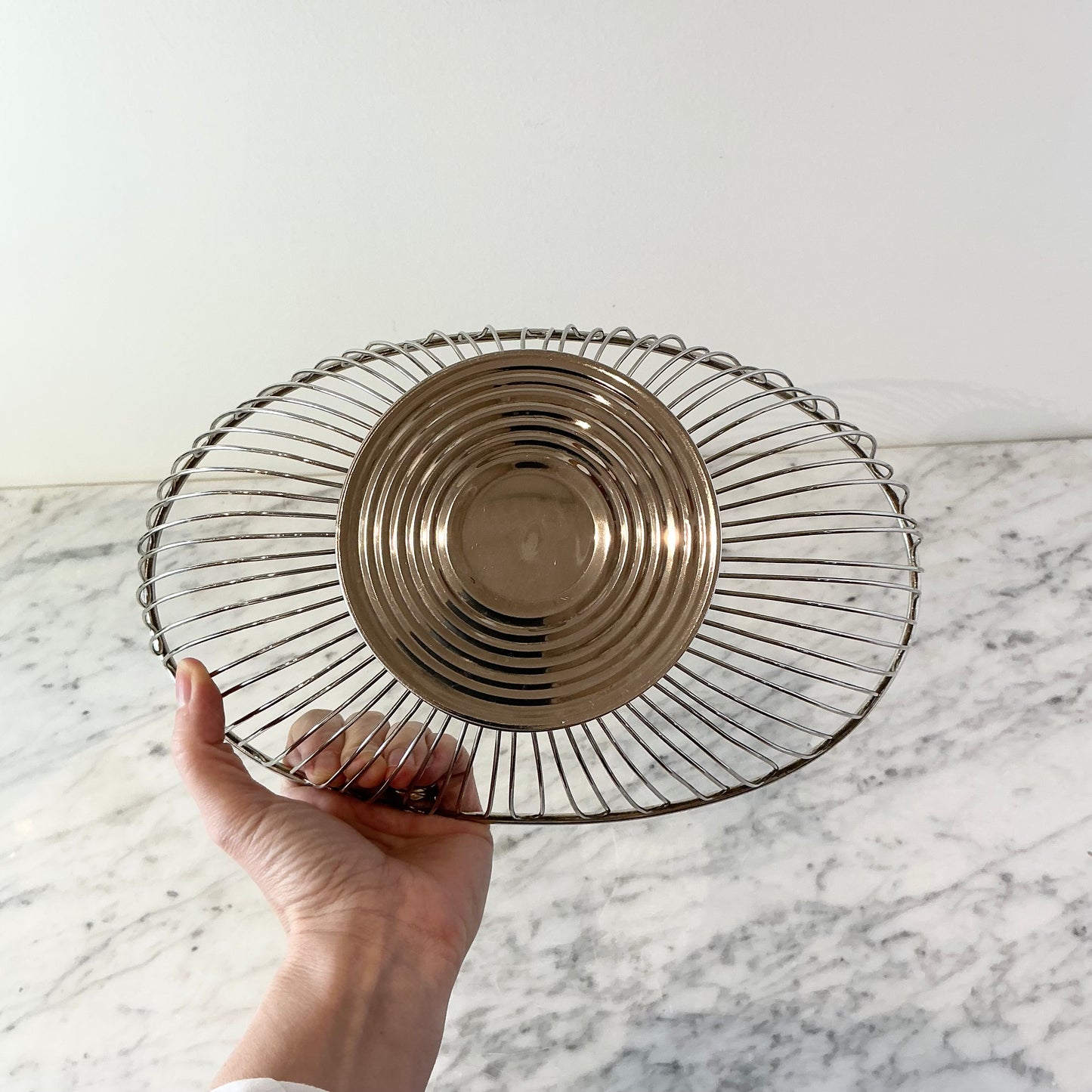 Vintage MCM Oval Wire Basket