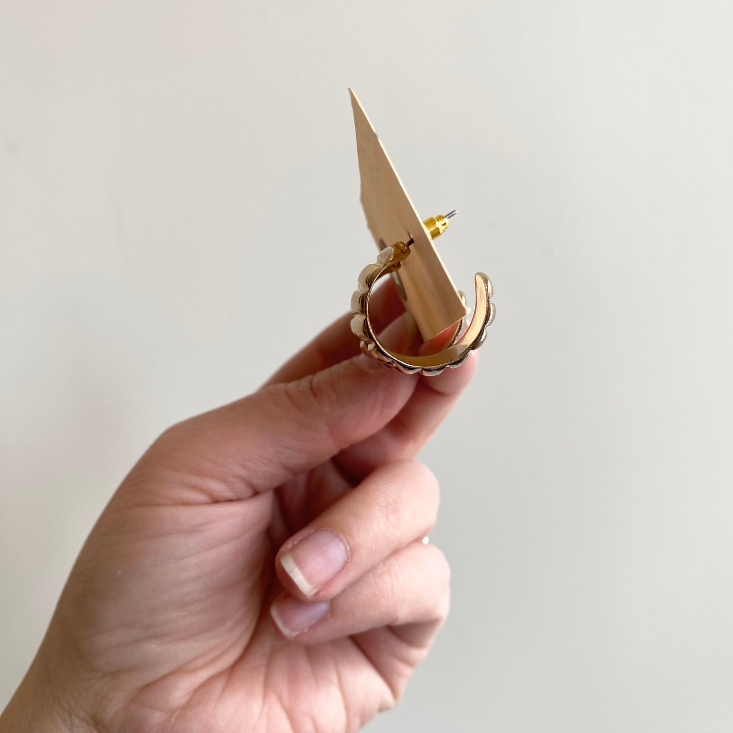 Vintage Textured Gold Hoop Earrings