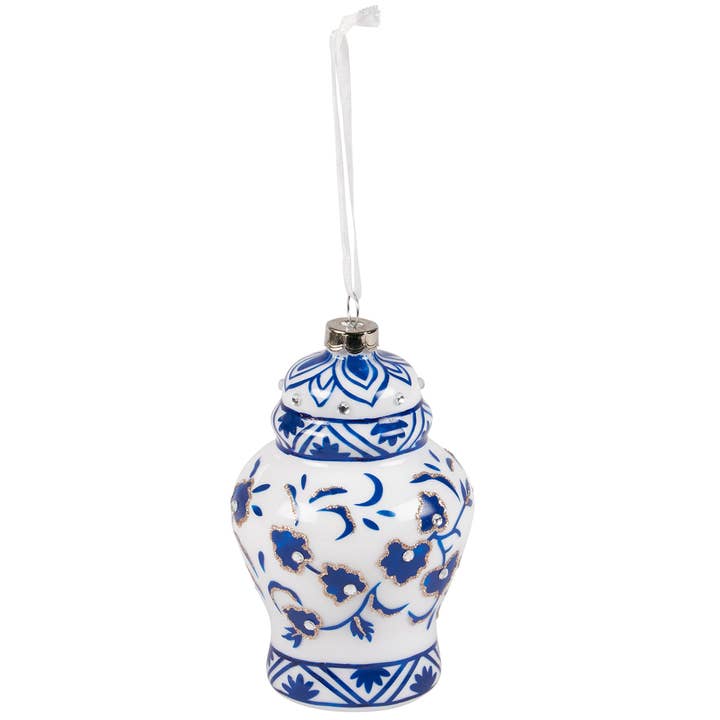 40% OFF: Glass Indigo Urn Ornament