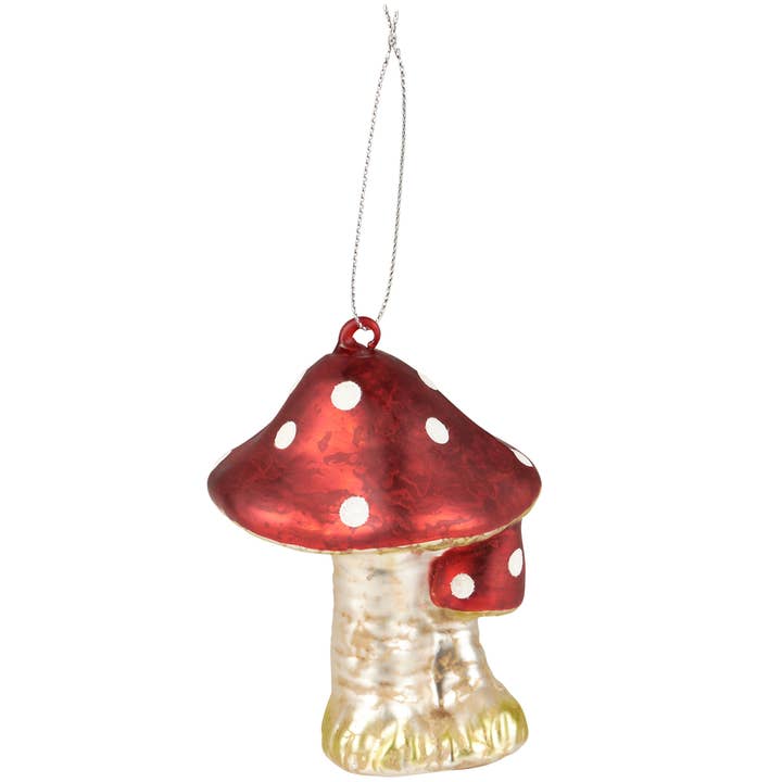 40% OFF: Glass Mushroom Ornament