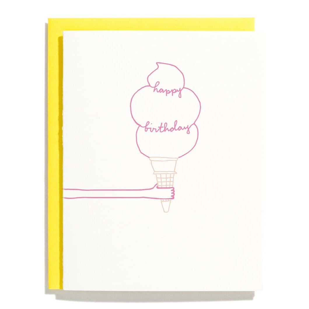 Ice Cream Birthday -- Letterpress Card