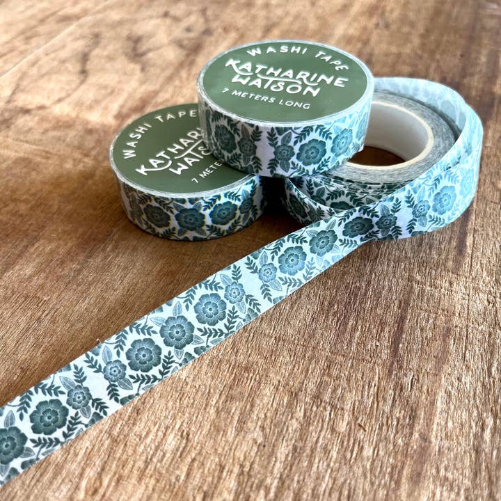 Katharine Watson Washi Tape - Green Floral