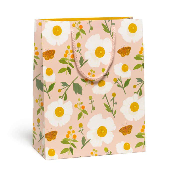 White Poppies Gift Bag (Choose Size)