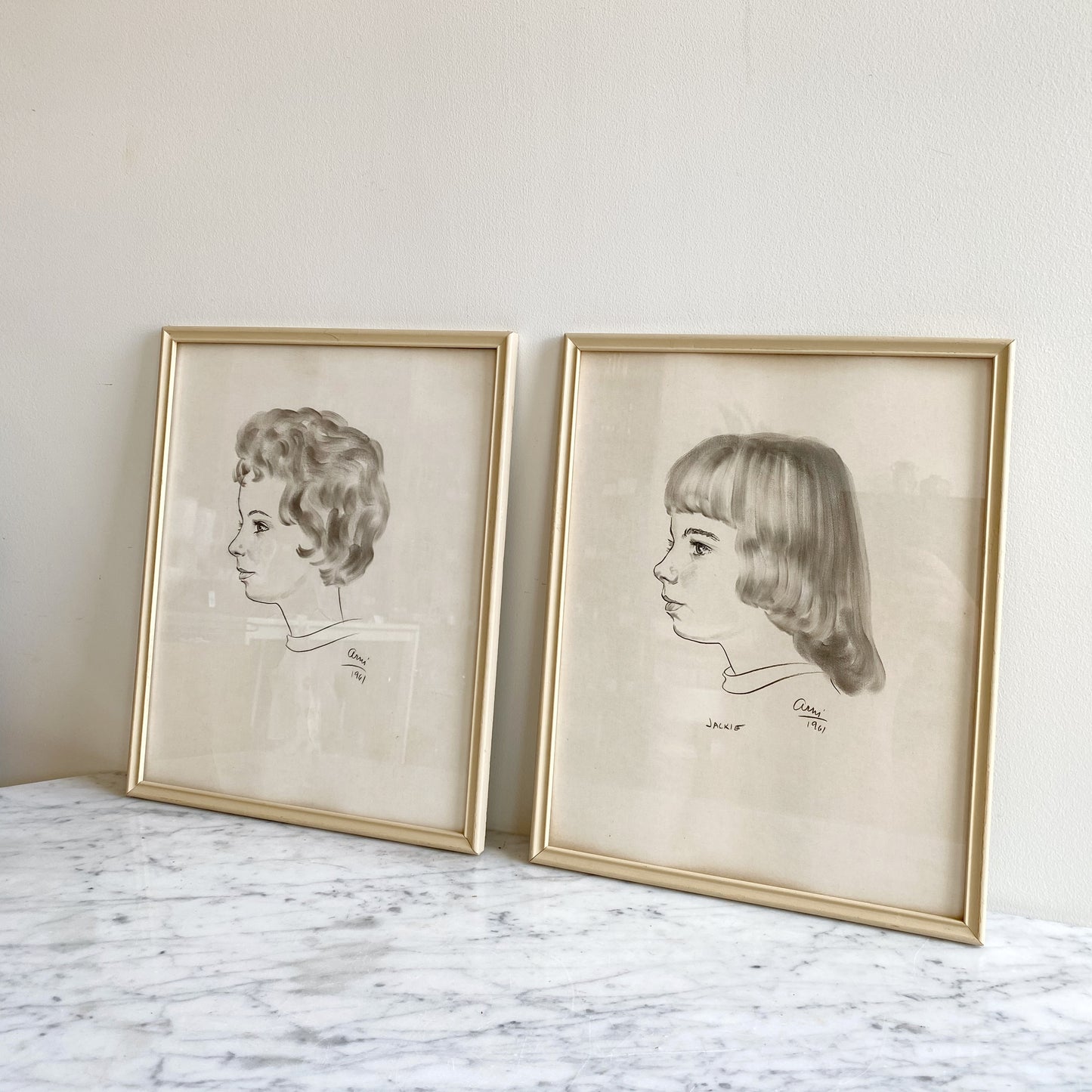 Vintage Original Portrait Drawing "Jackie", 1961
