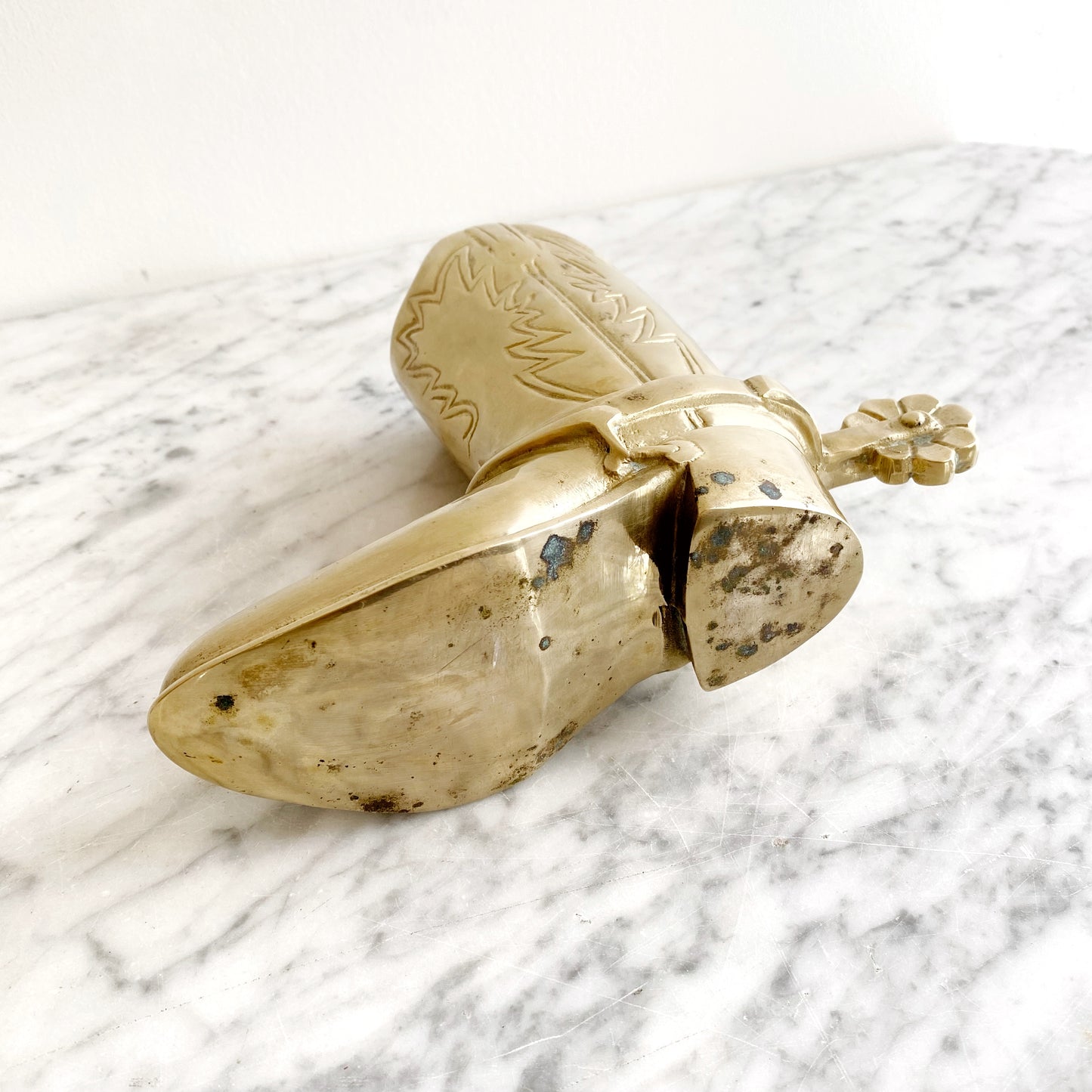 Vintage Brass Cowboy / Cowgirl Boot, 6.75"