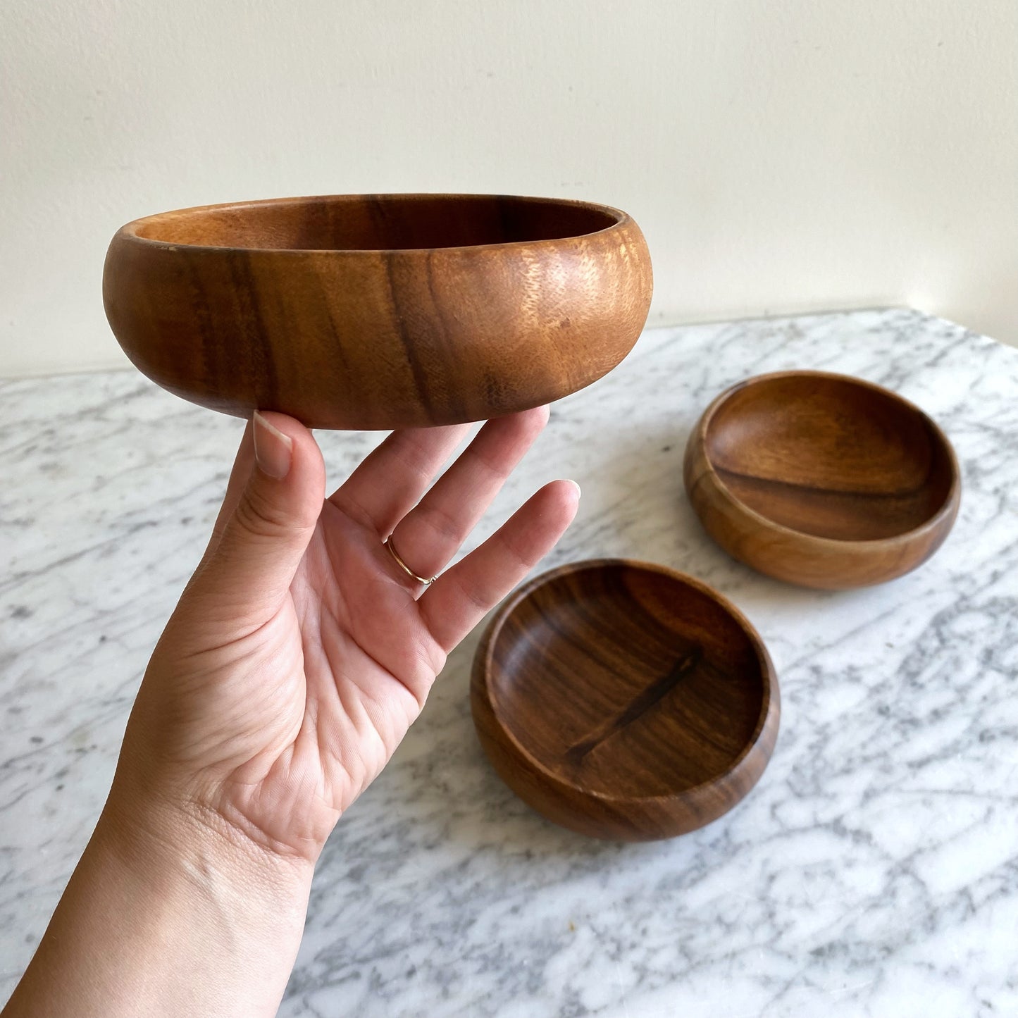 Vintage Turned Wood Serving Set (6-pc)