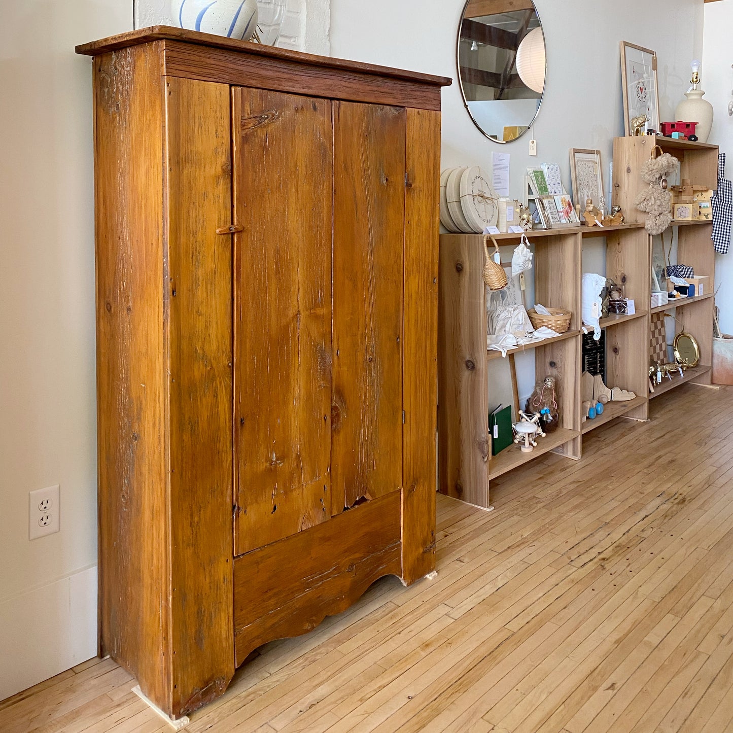 Antique Handmade Wooden Storage Cupboard