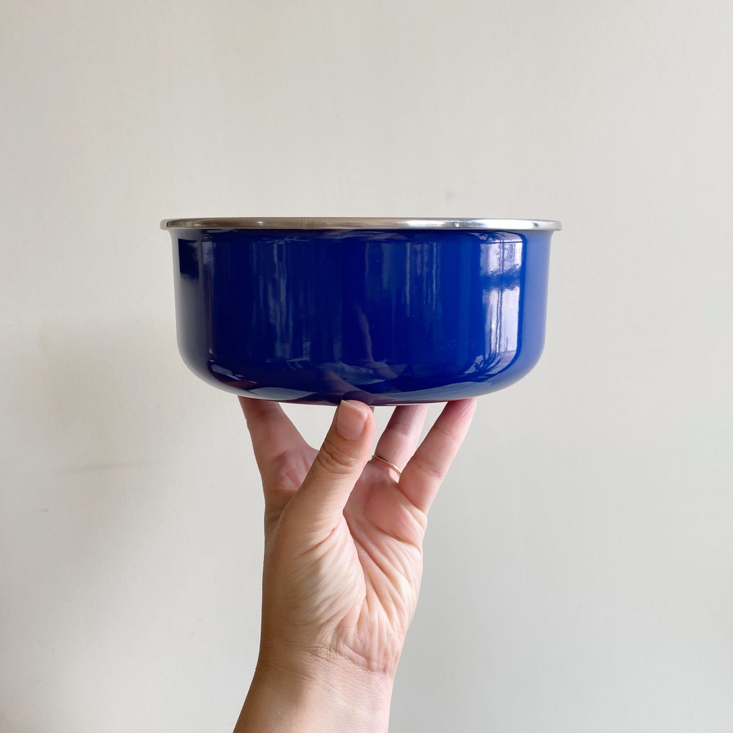 Set of 3 Vintage Blue Enamel Nesting Bowls