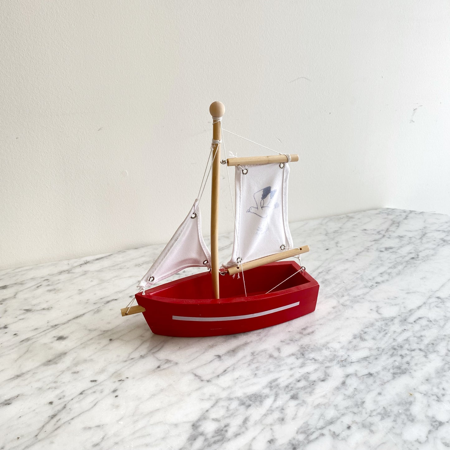 Found Wooden Toy Sailboat
