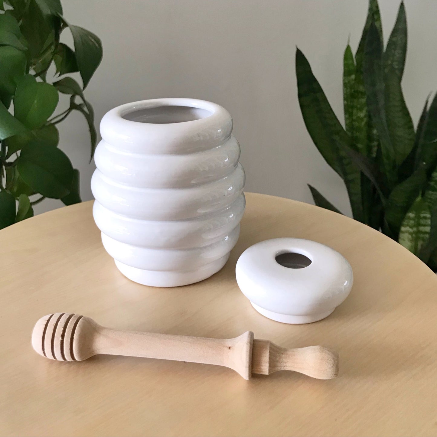 Ceramic Honey Jar w/ Dipper