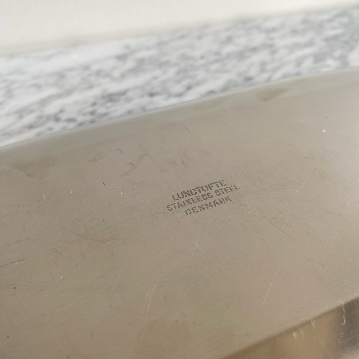 XL Vintage Danish Stainless Steel Serving Tray, 19"