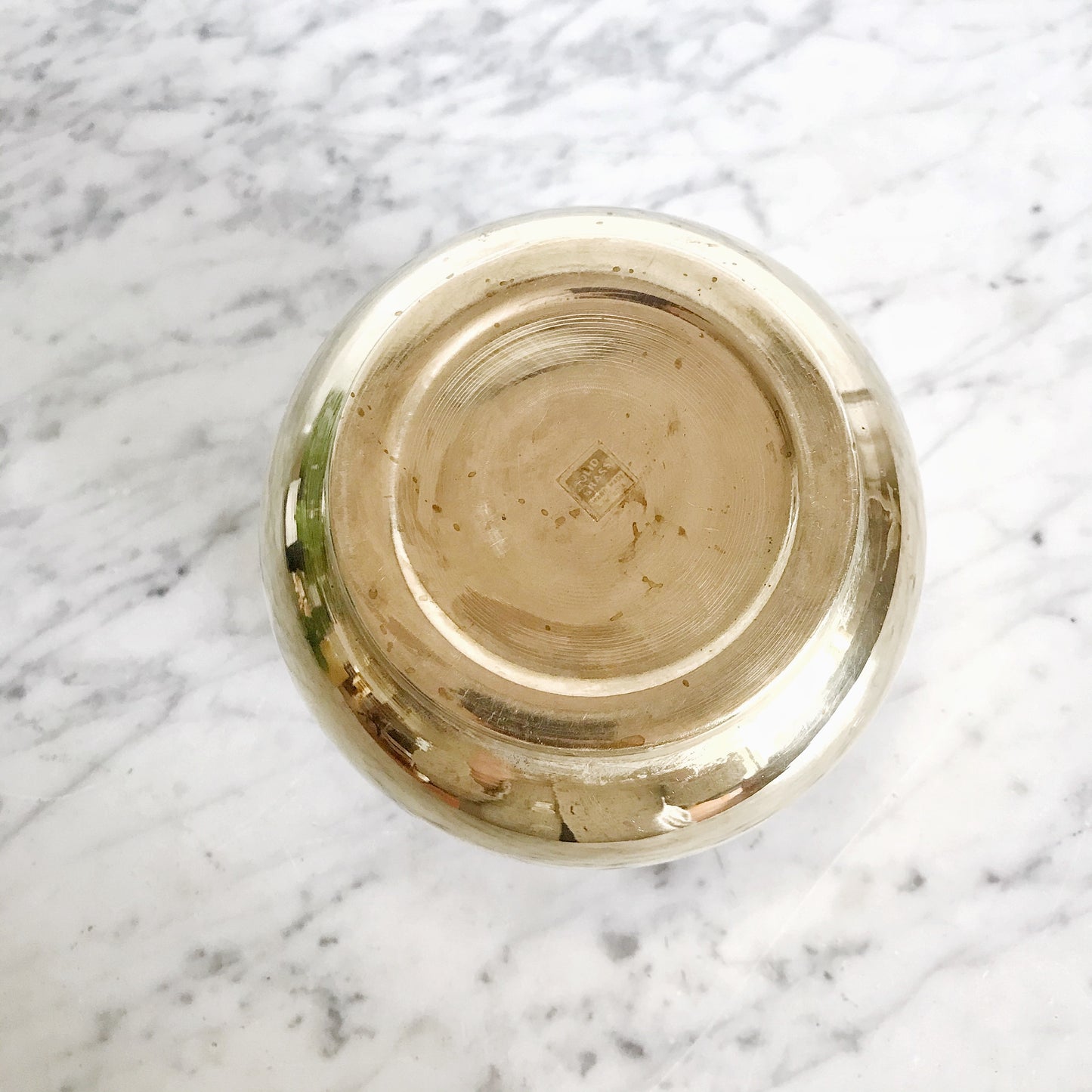 Vintage Brass Planter with Stripes