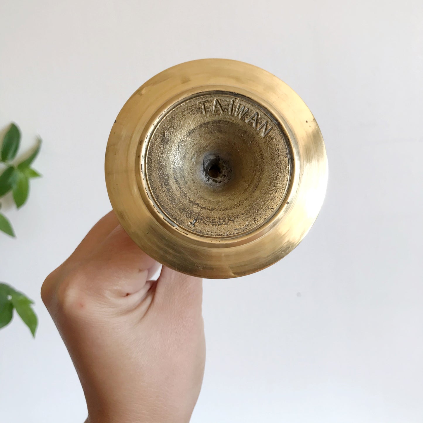 Set Of 4 Slender Brass Candle Holders