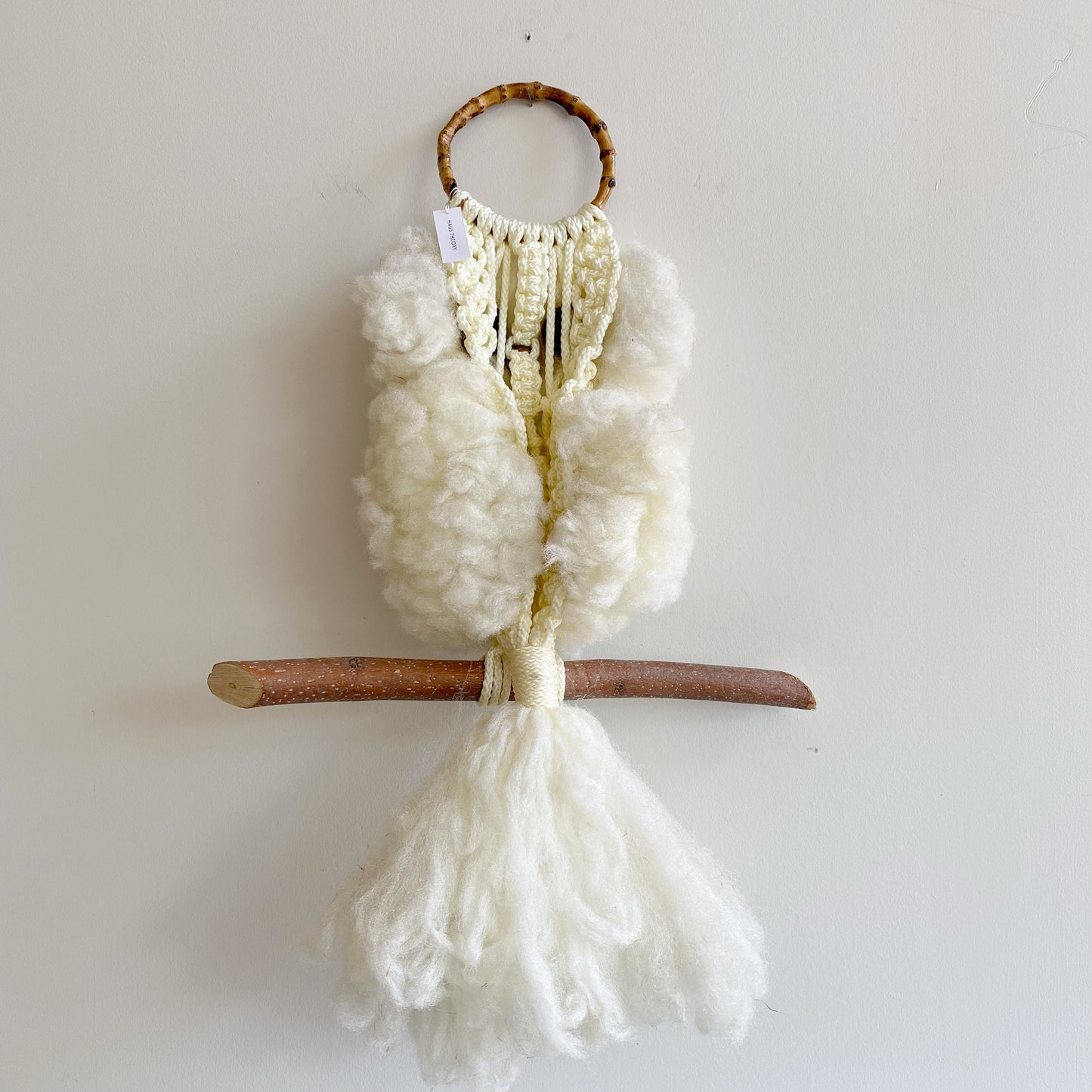 Large Vintage Soft Macrame Snowy Owl