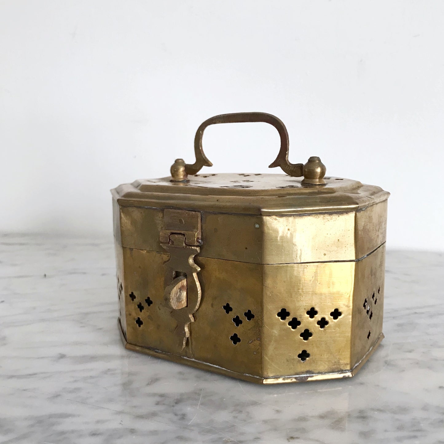 Large Vintage Brass Cricket Box