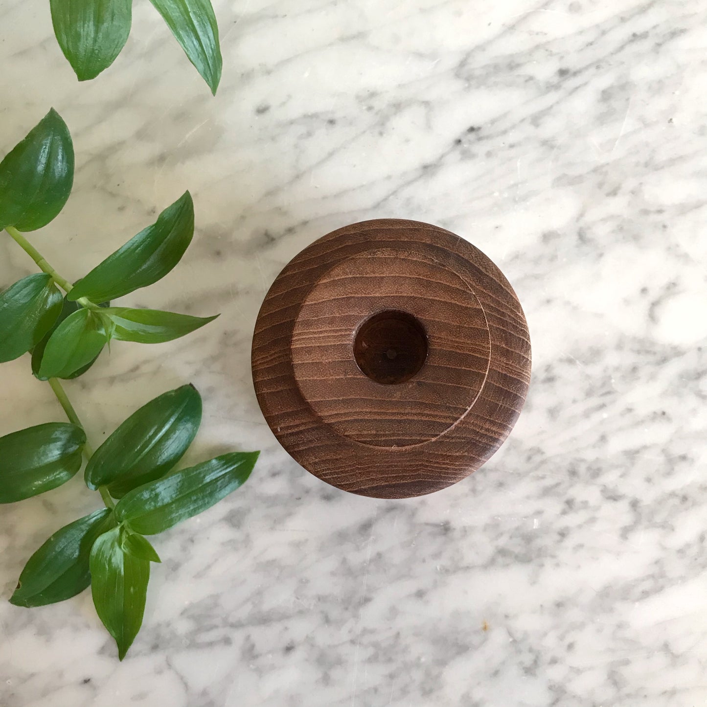 Vintage Solid Teak Candle Holder