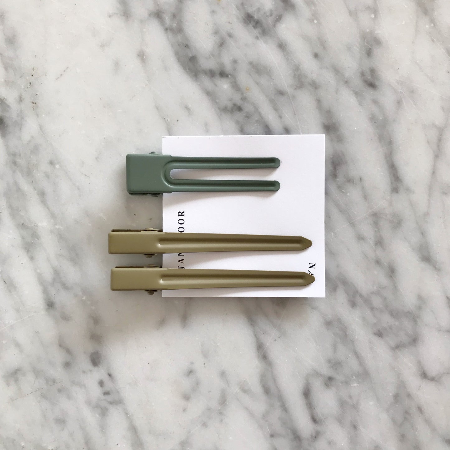YARROW Hair Clip Set, Greens
