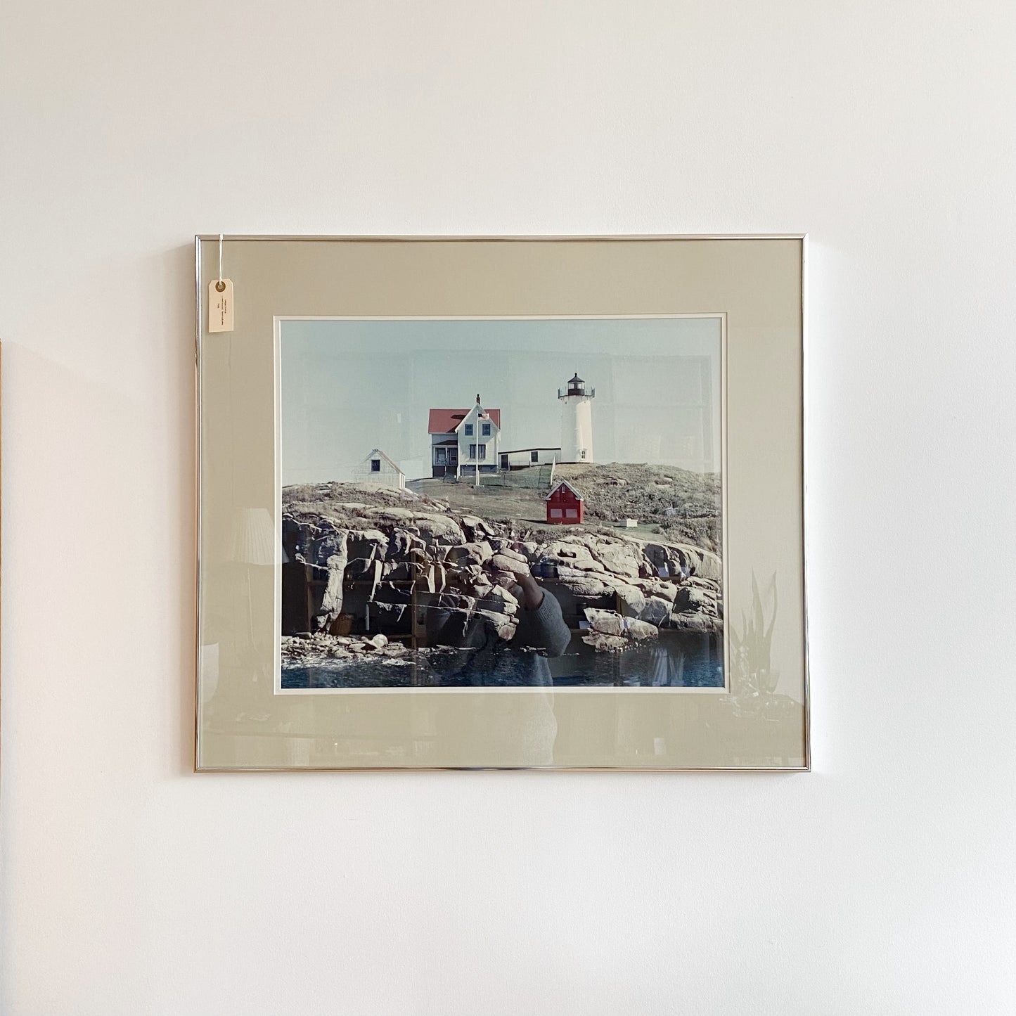 Vintage Nubble Lighthouse Photograph (32.25 x 28.25)