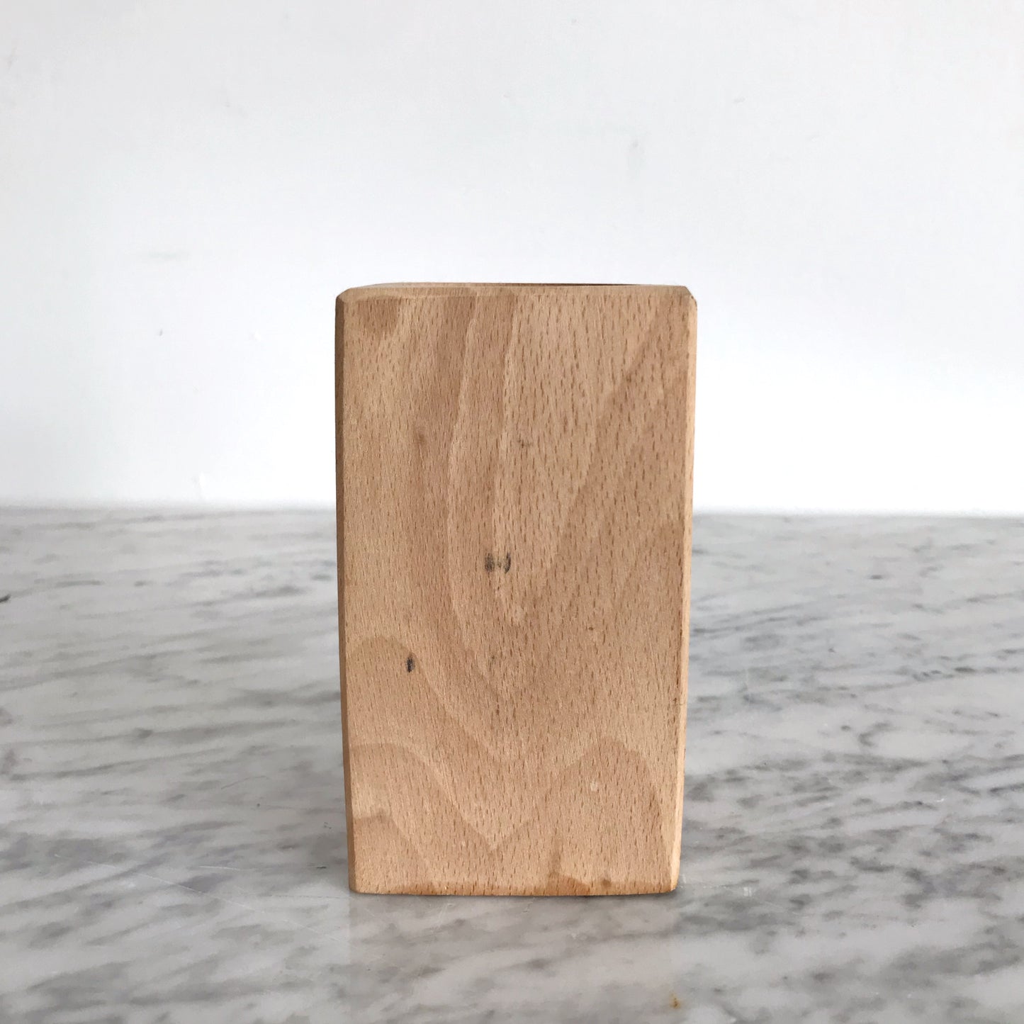 Vintage Danish Wood Block Pencil Cup