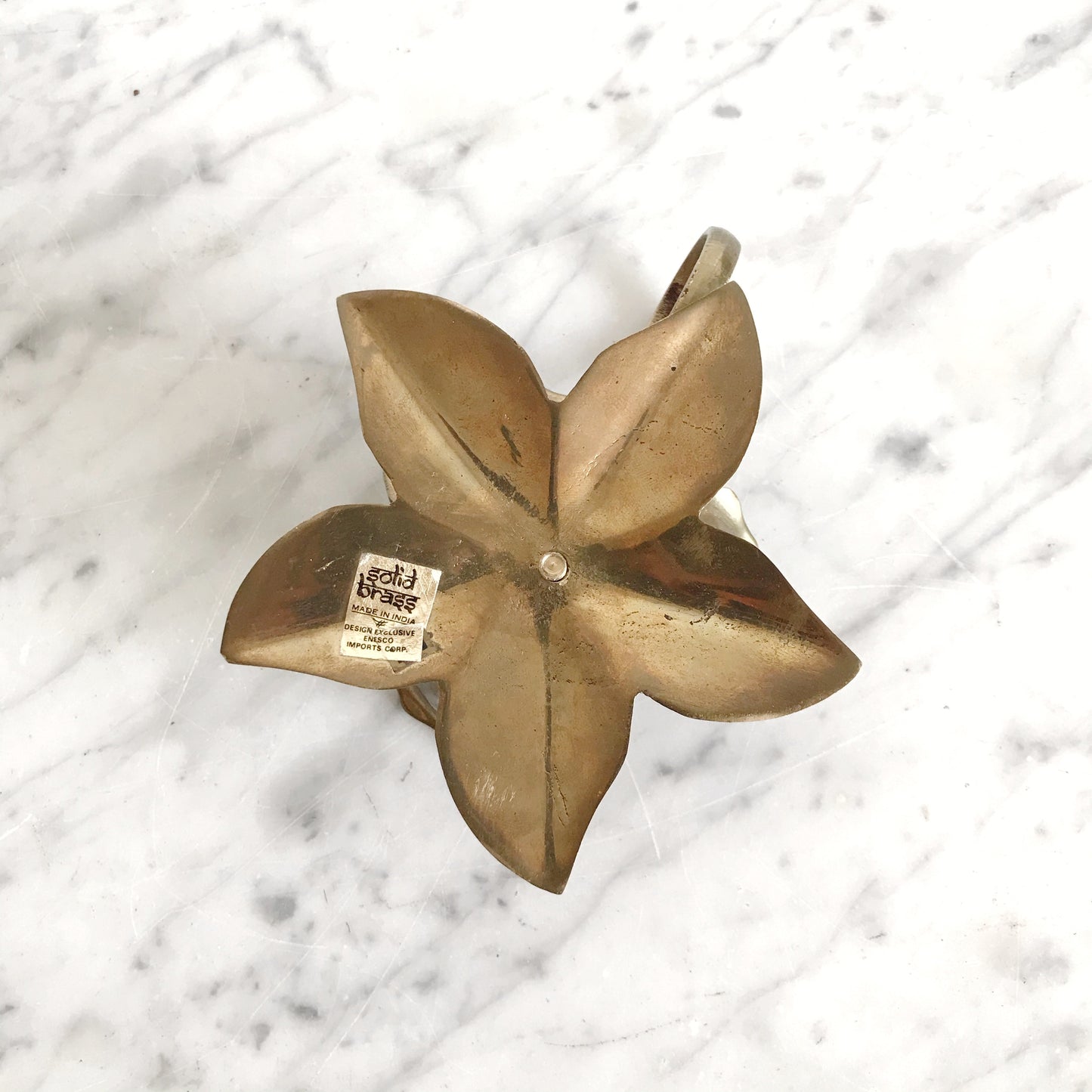 Vintage Brass Flower Candle Holder