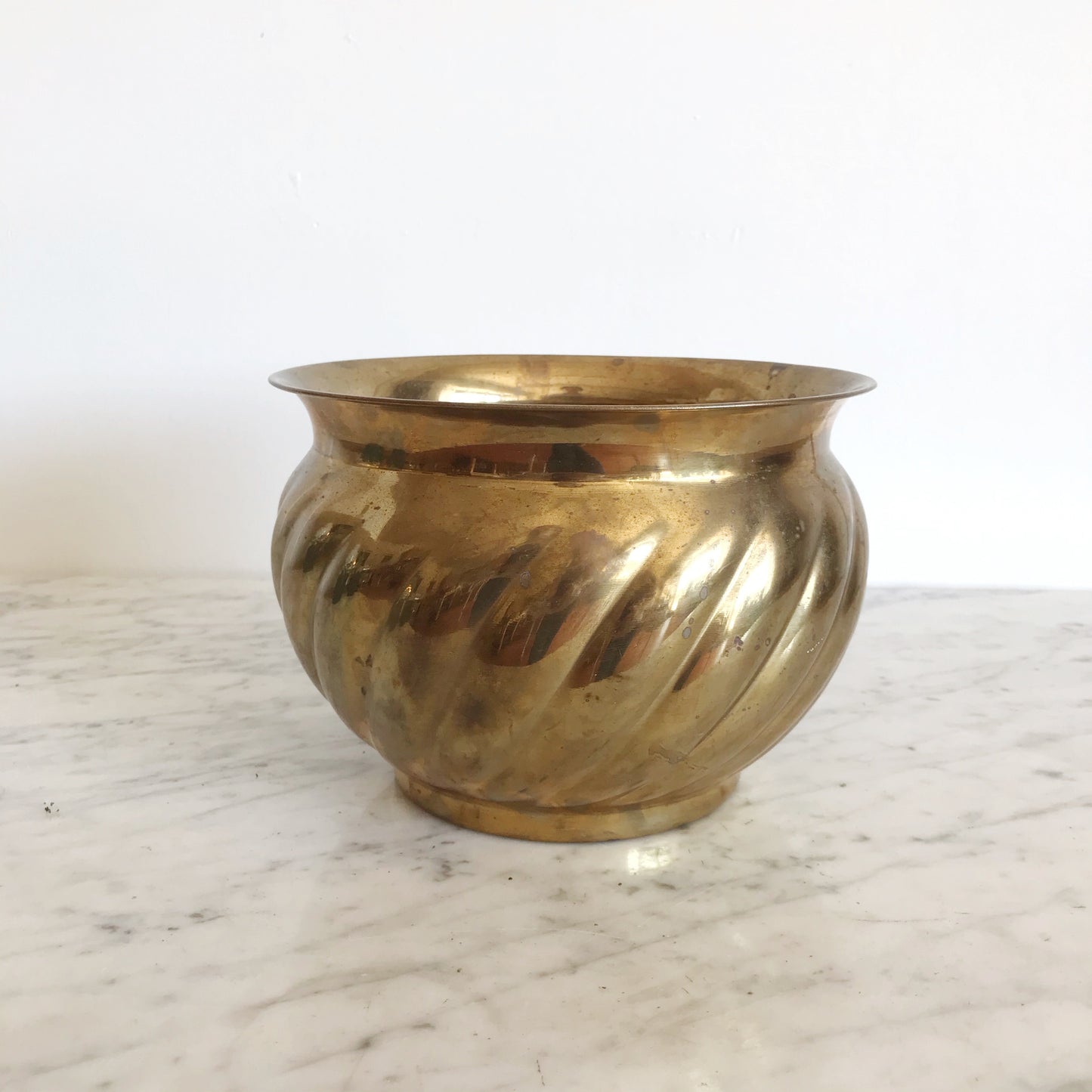 Medium Vintage Brass Planter, India