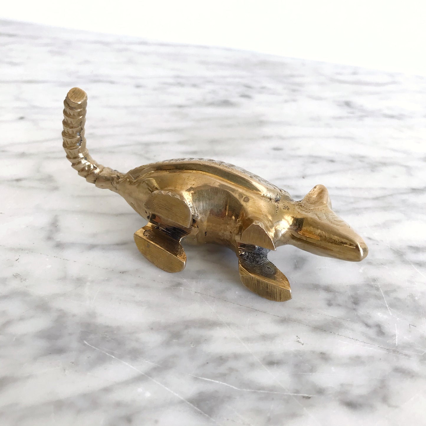 RESERVED: Small Vintage Brass Armadillo