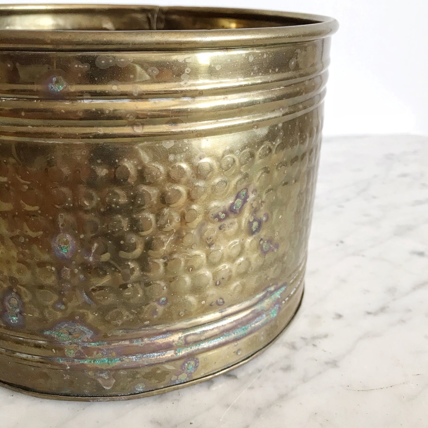 Large Vintage Brass Planter, 8.5”