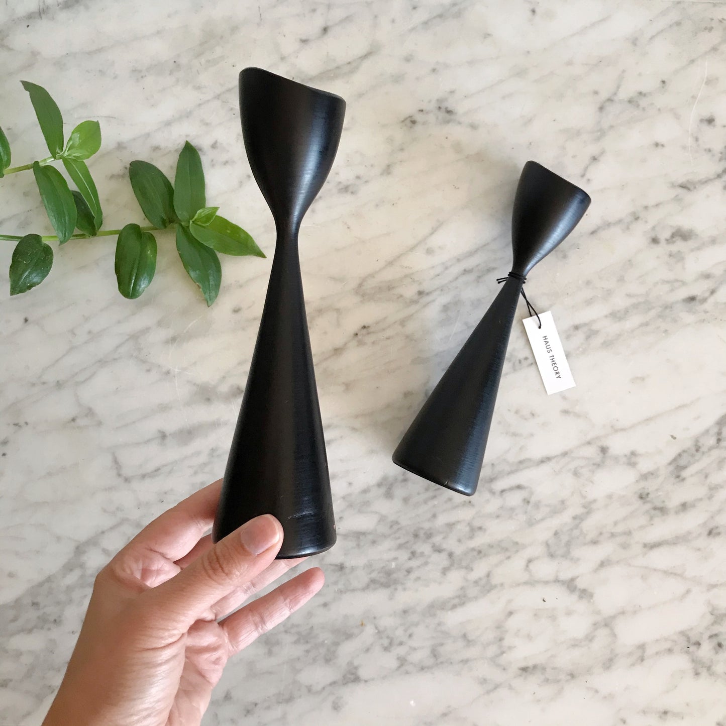 Vintage Black & Red Modern Candle Holders, Sweden