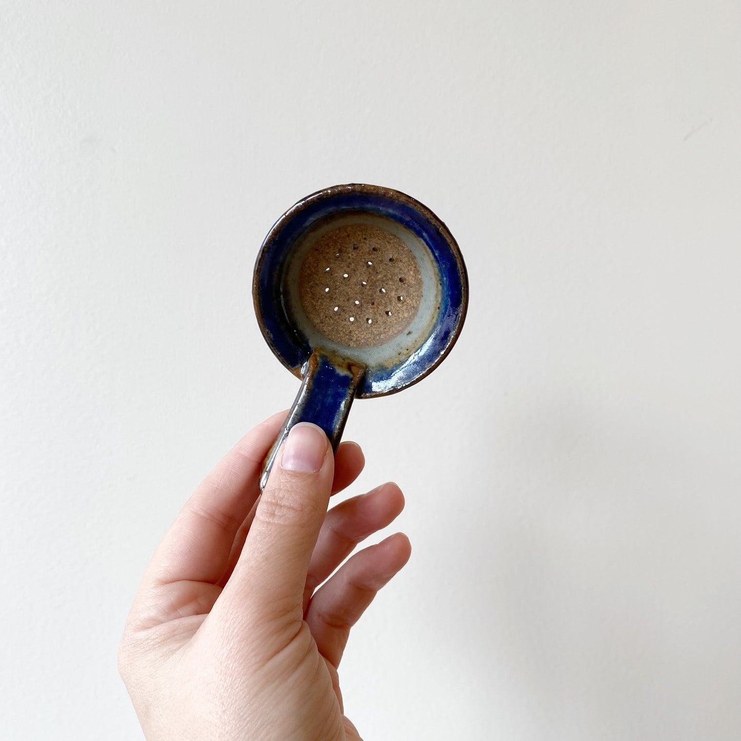 Vintage Stoneware 2-Piece Tea Strainer