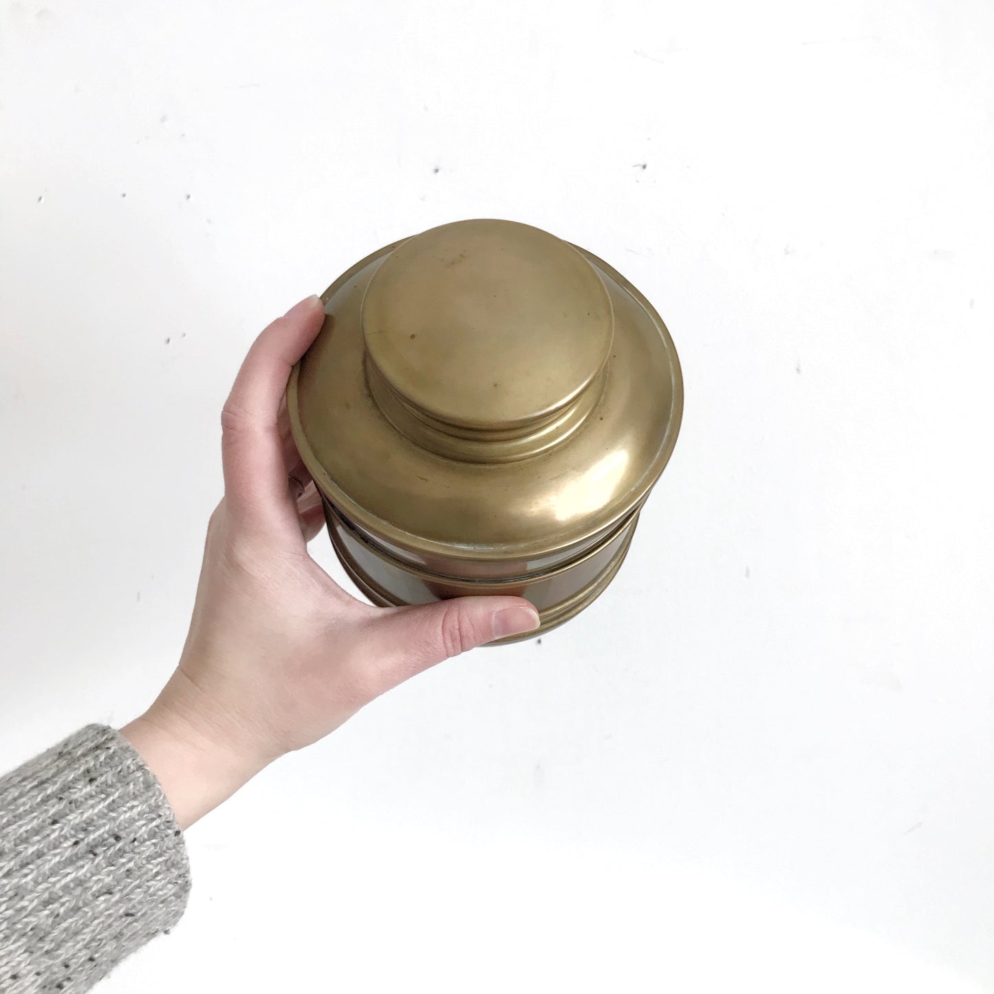 Vintage Brassy Canister with Lid