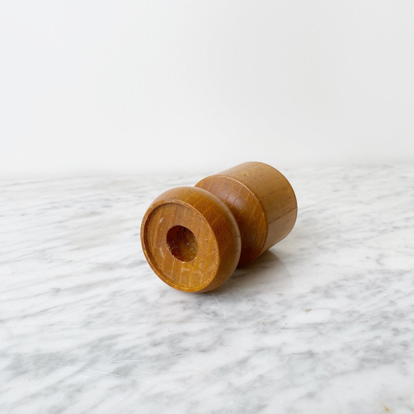 Vintage Turned Wood Dual Candle Holder